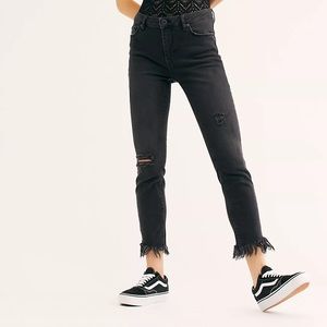 Free People Black Fringe Pants
